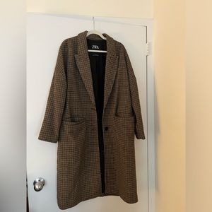 Zara Oversized Plaid Coat